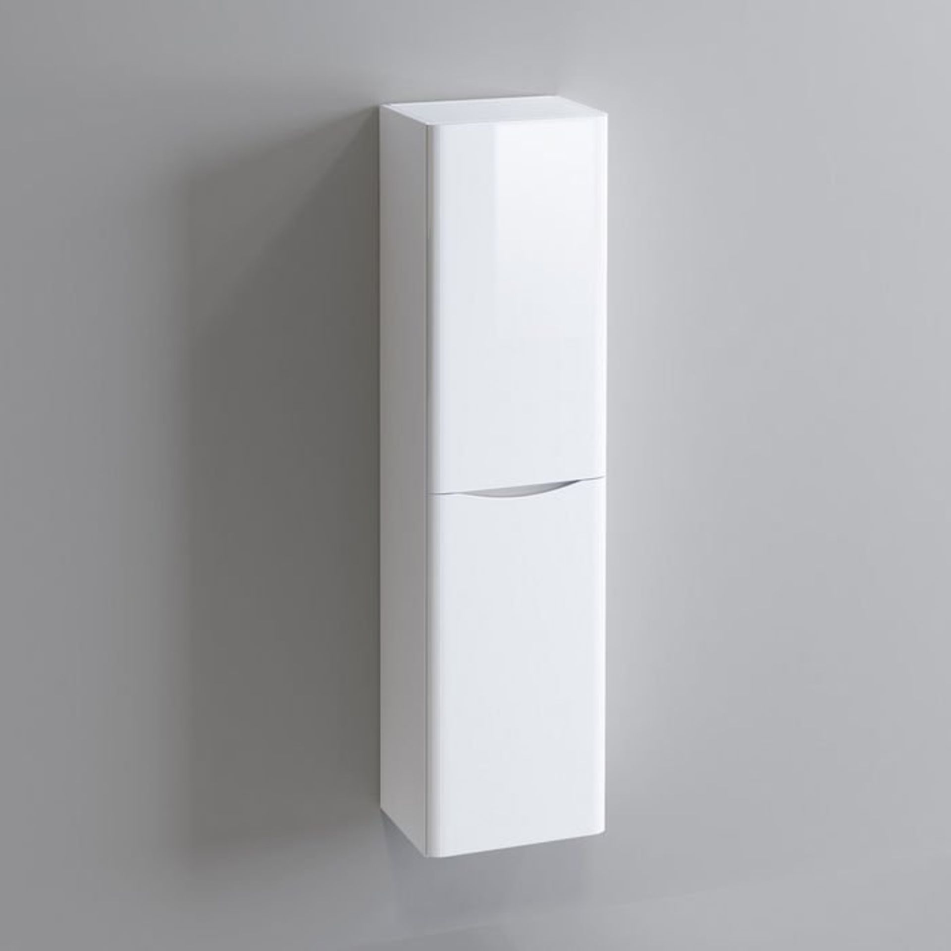 (H188) 1400mm Austin II Gloss White Tall Wall Hung Storage Cabinet - Right Hand. RRP £299.99. - Bild 4 aus 4