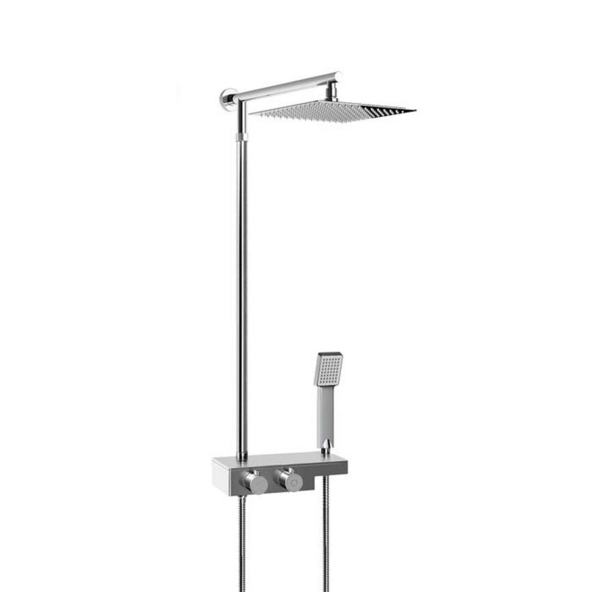 (G95) Square Exposed Thermostatic Shower Shelf, Kit & Large Head RRP £349.99 Style meets function