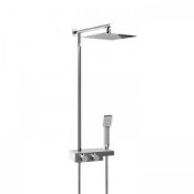 (J39) Square Thermostatic Exposed Shower Shelf, Kit & Large Head Designer Style Our minimalist mixer