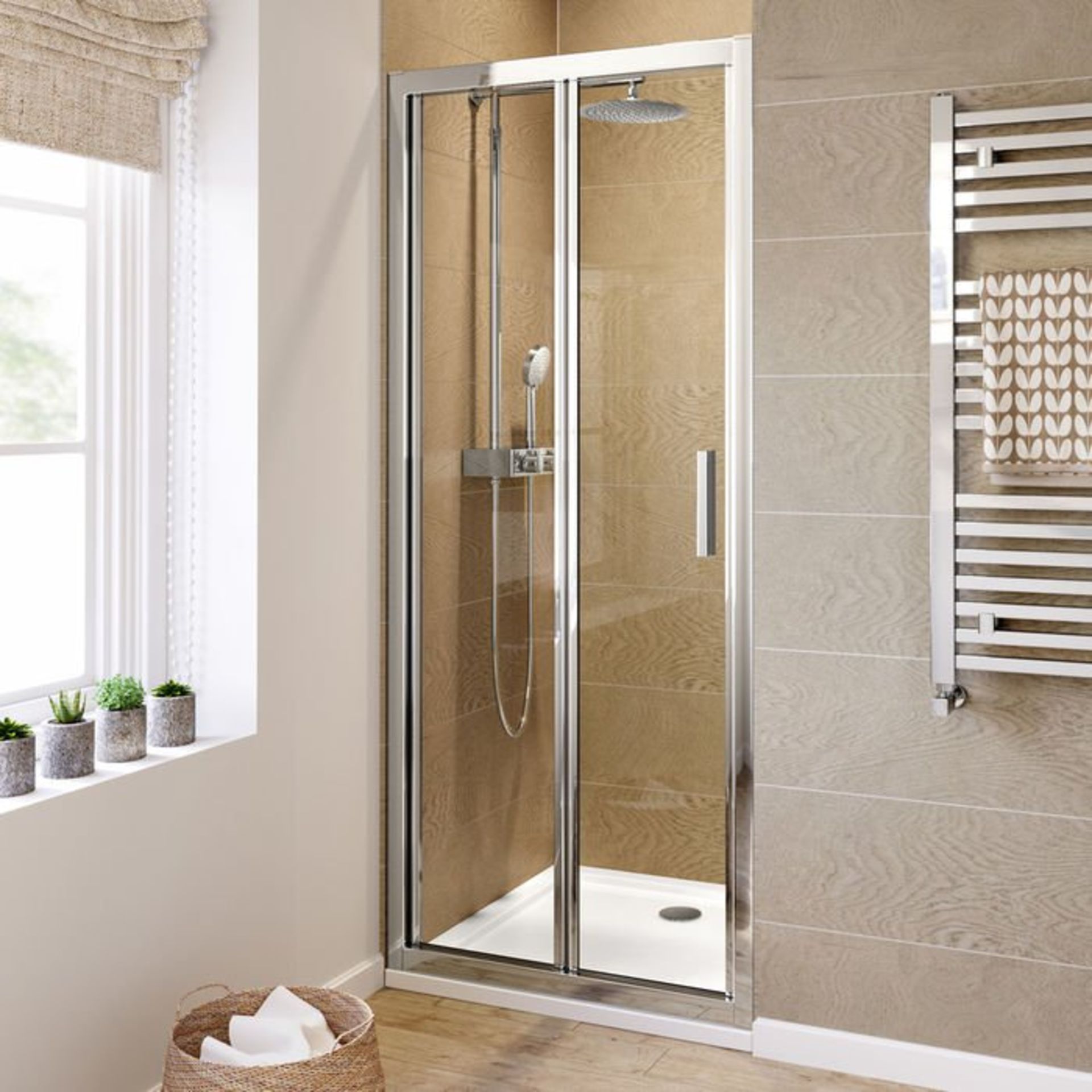 (H237) 1000mm - 6mm - Elements EasyClean Bifold Shower Door. RRP £299.99. 6mm Safety Glass - - Image 2 of 3