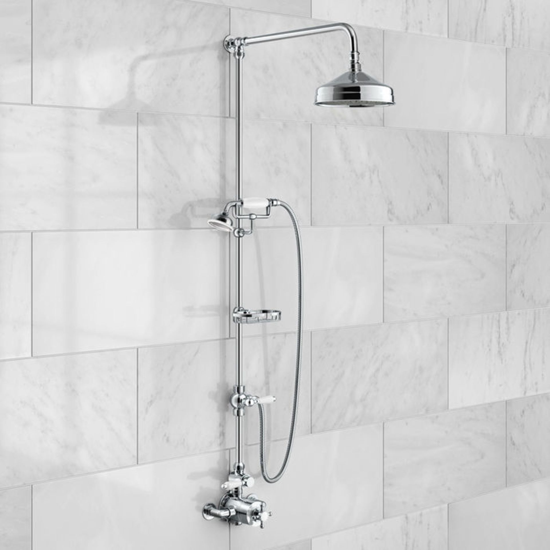 (H182) Traditional Exposed Shower Kit Medium Head & Soap Dish. RRP £499.99. We love this because - Image 2 of 7
