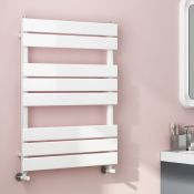 (G102) 800x600mm White Flat Panel Ladder Towel Radiator RRP £176.99 Low carbon steel, high quality