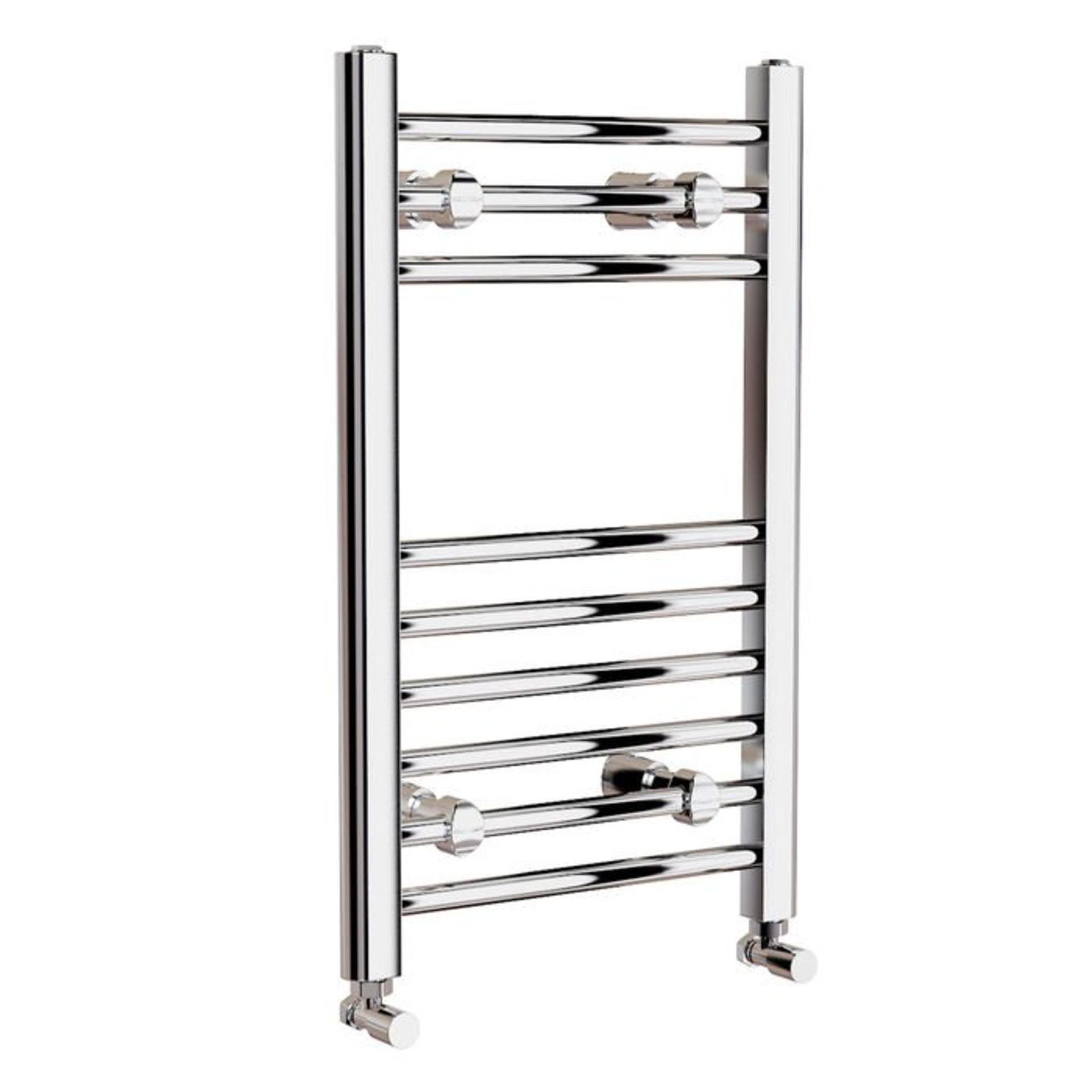 (H225) 650x400mm - Basic 20mm Tubes - Chrome Heated Straight Rail Ladder Towel Radiator. 100% leak - Bild 3 aus 3