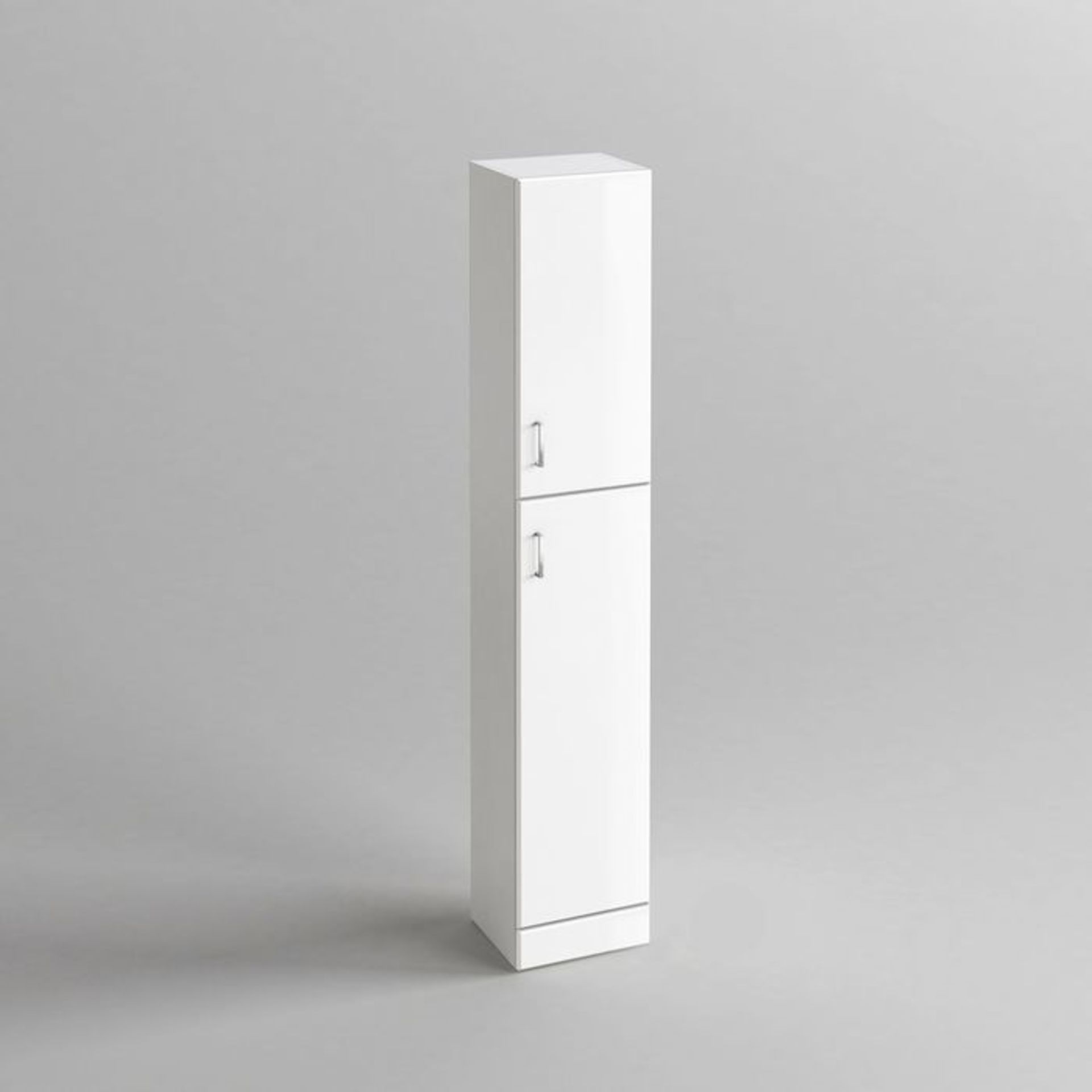 (H221) 1900x300mm Quartz Gloss White Tall Storage Cabinet - Floor Standing. RRP £251.99. Pristine - Image 4 of 5