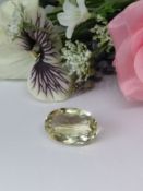 A Stunning large 42.70 Cts Natural Citrine Gemstone, Faceted Oval Cut, VVS Clarity.