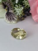 A Stunning large 38.00 Cts Natural Citrine Gemstone, Faceted Oval Cut, VVS Clarity.