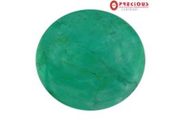 8.11 Carat PGTL & AGI Certified Oval Cabochon Cut (12 x 11mm) Colombian Emerald.