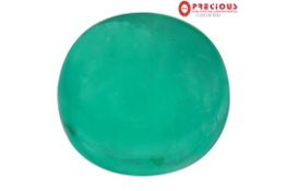 4.95 Carat PGTL & AGI Certified Fantastic Oval Cabochon (11 x 11 mm) Colombian Emerald.