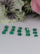 Unbelievable collection 9.80Cts - 15 pieces , Natural Colombian Emeralds.- Octagon Cut