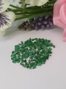 A Beautiful collection of IGLI Certified - 31.80 Cts - 146 pieces Natural Zambian Emeralds.