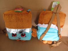 20 x Brand New Shopkins Chocolate Plush Back Pack's. RRP £19.99 each - giving this lot total
