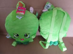 20 x Brand New Shopkins Apple Plush Back Pack's. RRP £19.99 each - giving this lot total original