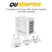 60x QUADAPTER The Worldwide Universal Travel Adapter! 4 USB Ports International Travel Wall Adapter