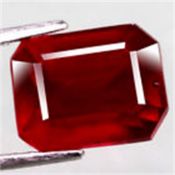 Octagon Facet Top Blood Red Natural Ruby.