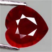 Heart Facet Top Blood Red Natural Ruby.