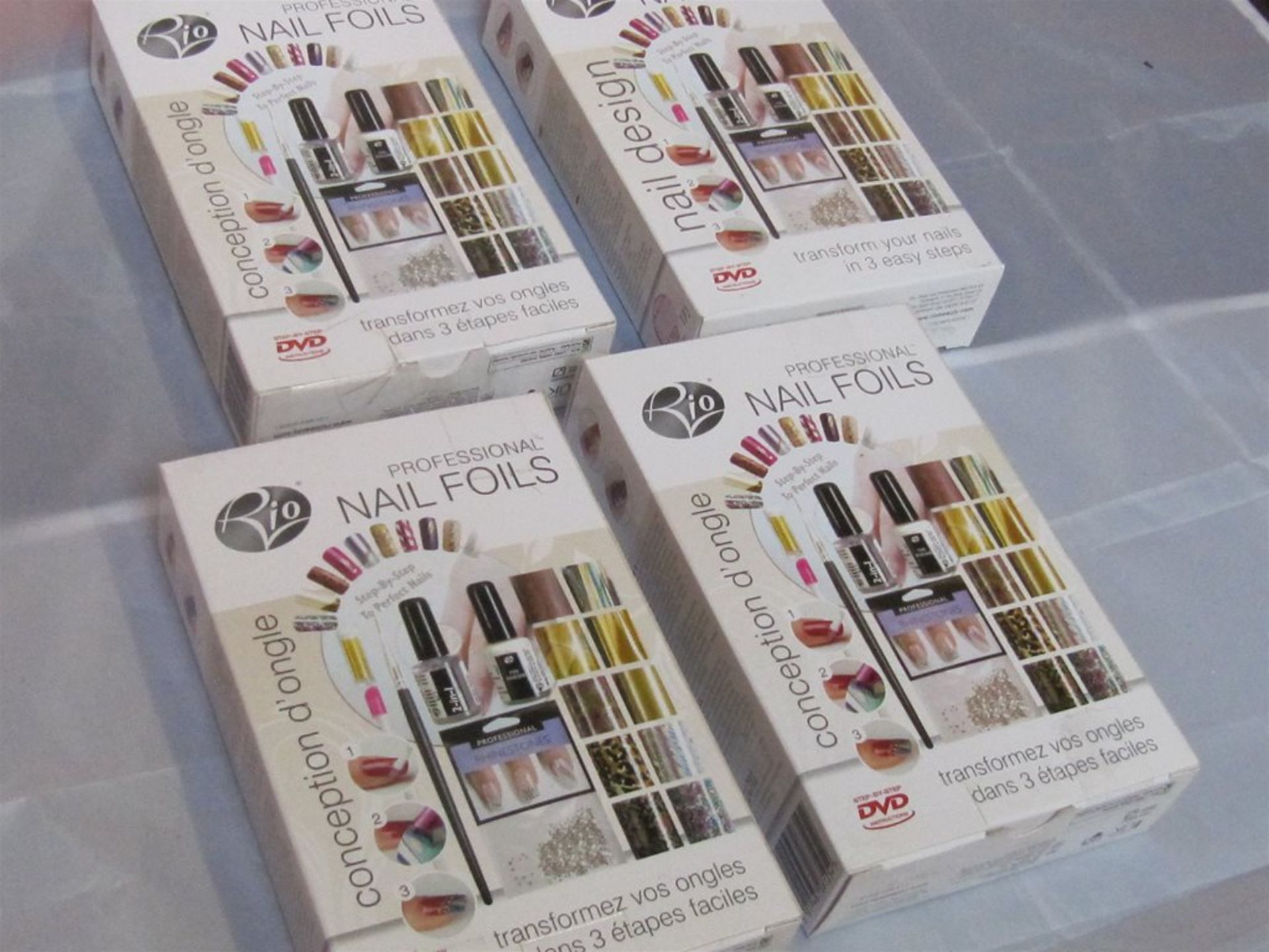 86) 4 x RIO Nail Art. Nail Foils Kit. includes DVD. No vat on Hammer.