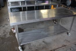 large stainless steel prep table