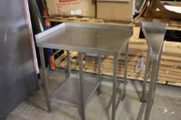 2 x corner stainless steel tables