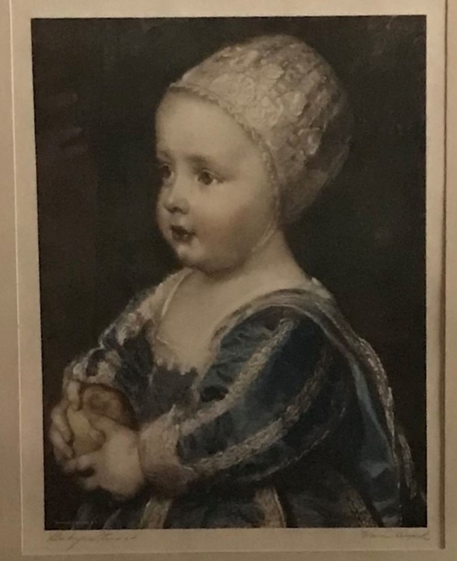 Van Dyck Engraving Signed in pencil "Baby Stuart"