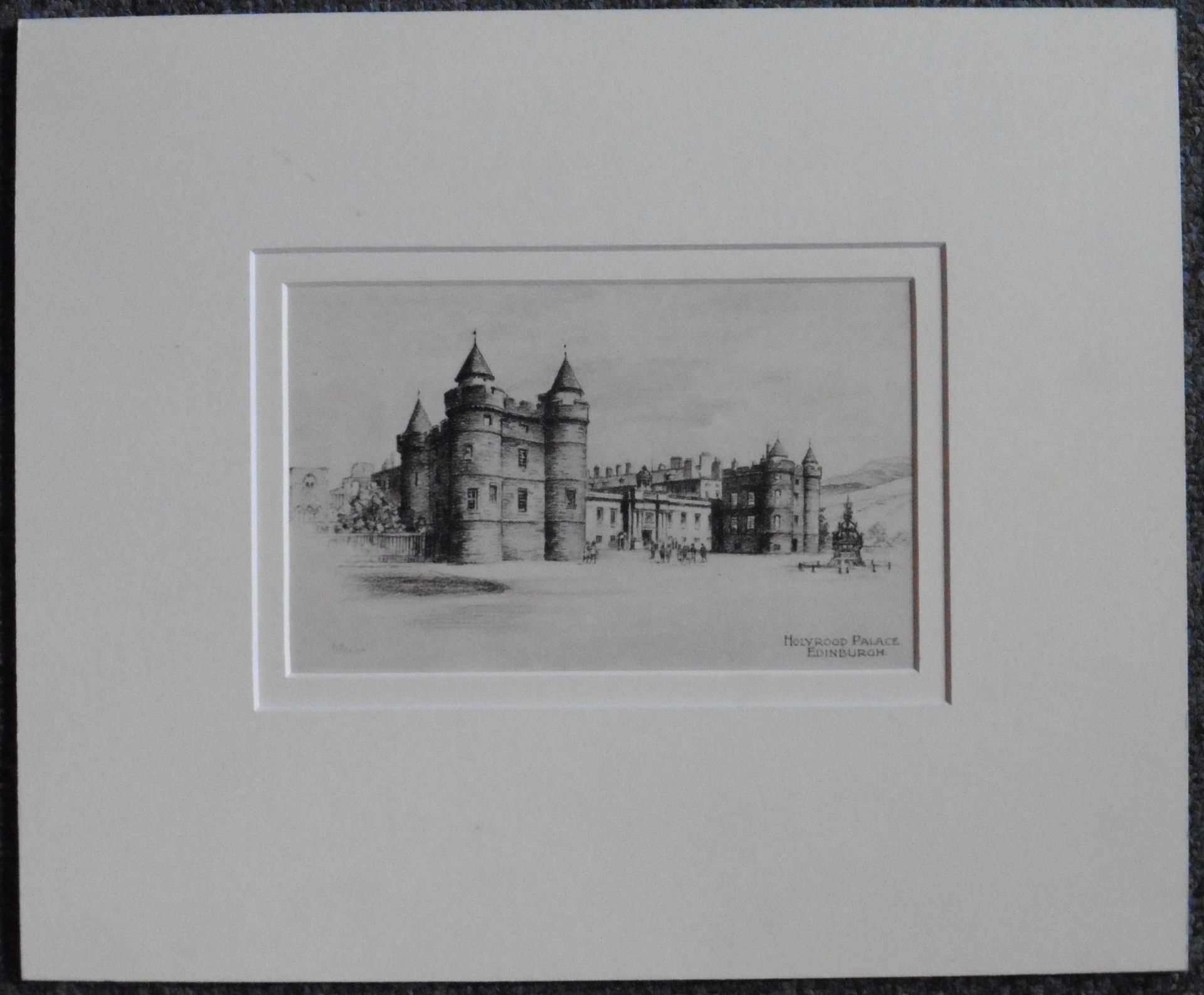 ”Holyrood Palace Edinburgh” Etching Indistinct signature in plate - Image 5 of 5