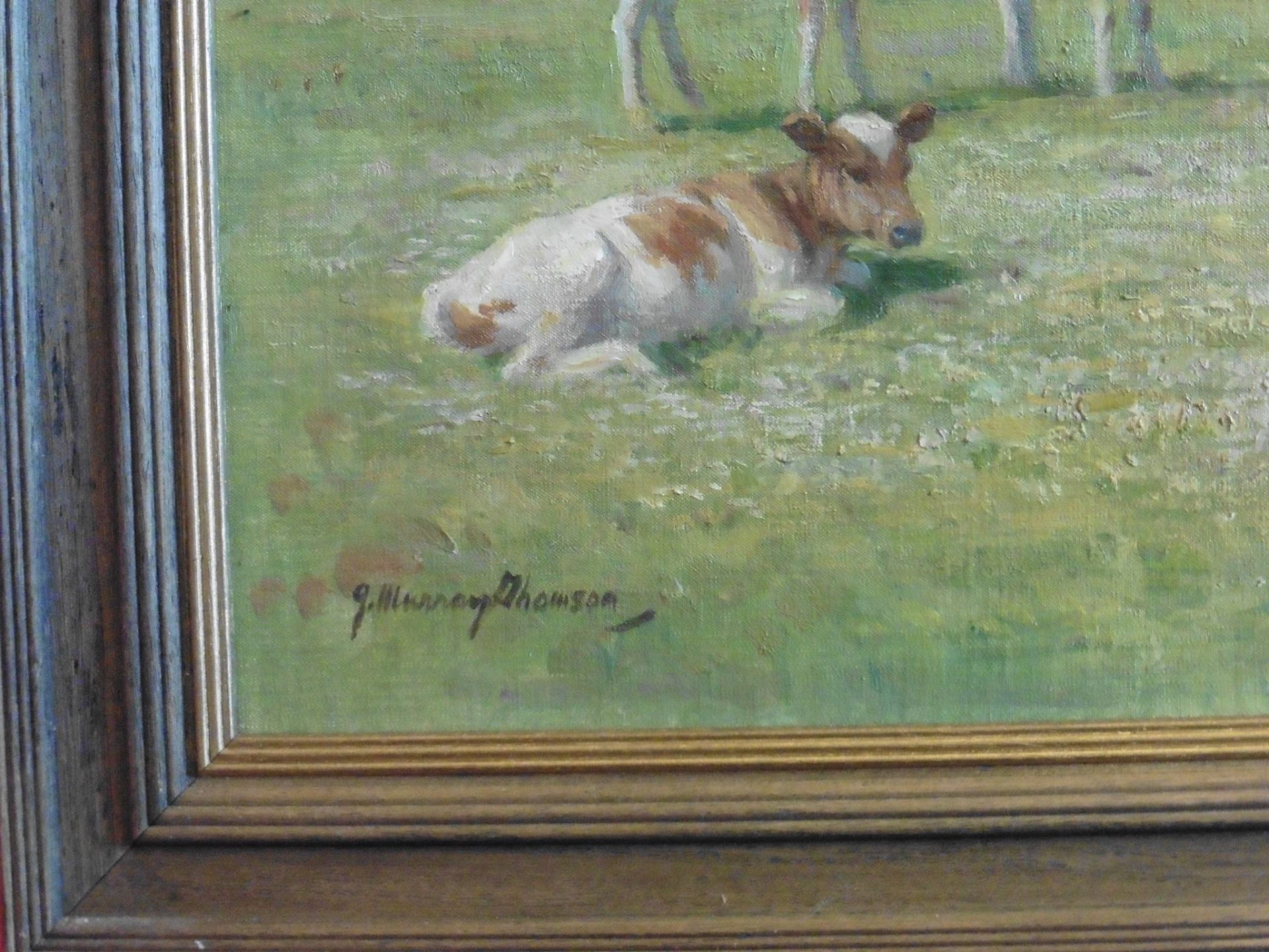 John Murray Thomson RSA RSW PSSA (1885-1974) Oil on canvas “Spring Calves - Image 2 of 3