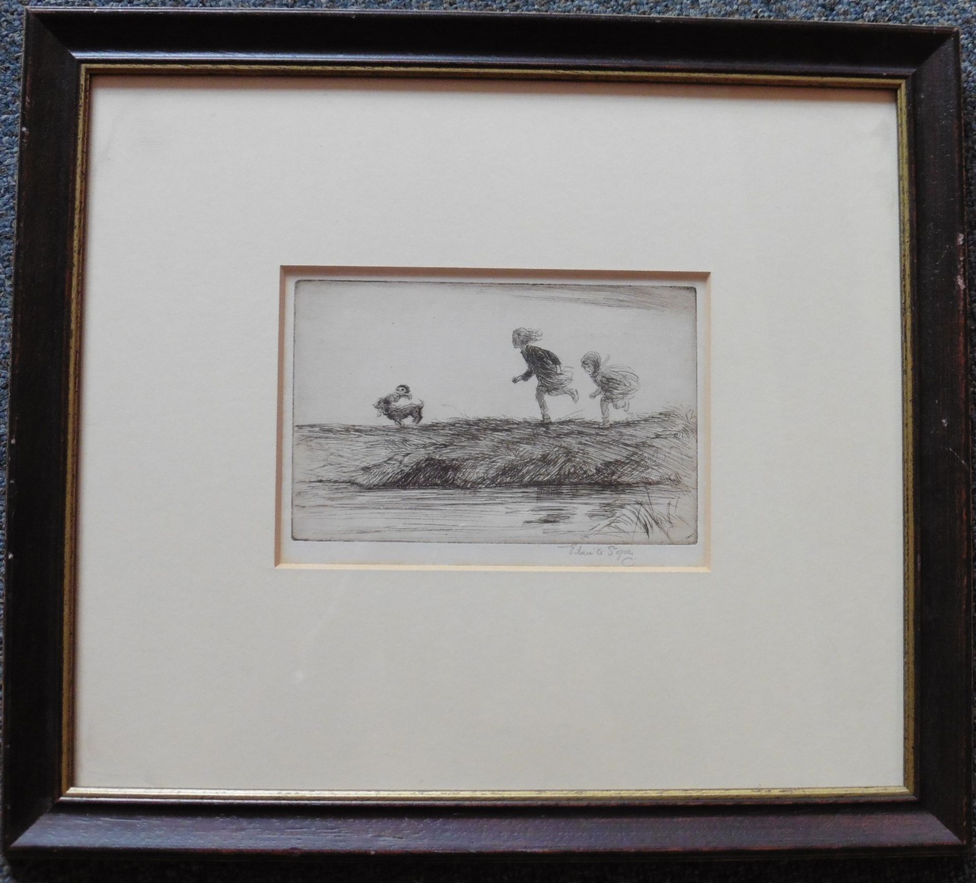 Eileen Soper RMS SWLA (1905-1990) signed Etching “The chase” - Image 4 of 4