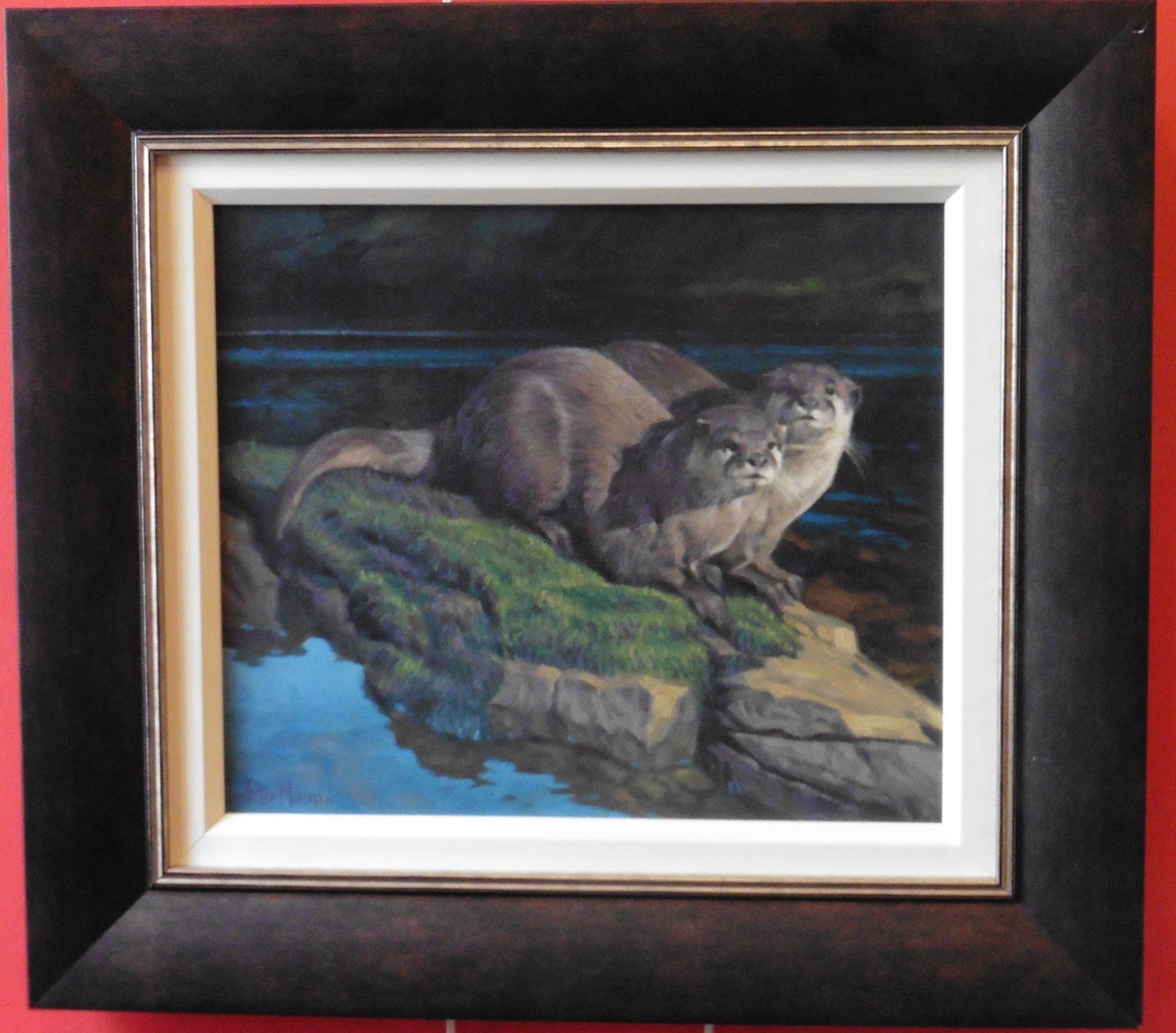 Peter Munro (Scottish) bn 1963 Oil On Canvas “Otters” - Image 3 of 3