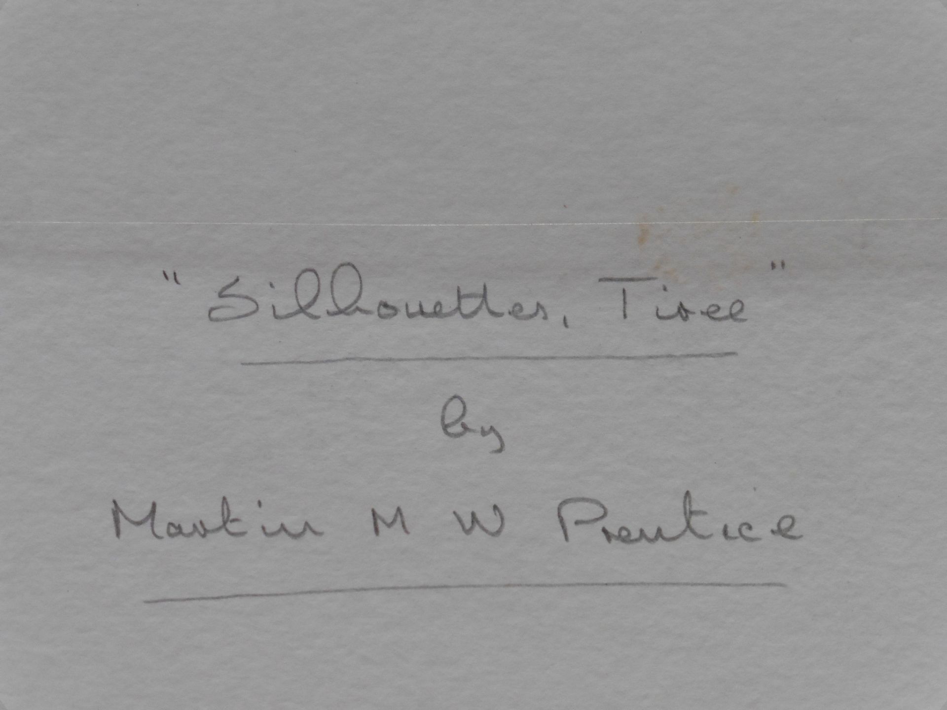 Martin W M Prentice signed watercolour “silhouettes Tiree” - Image 3 of 4