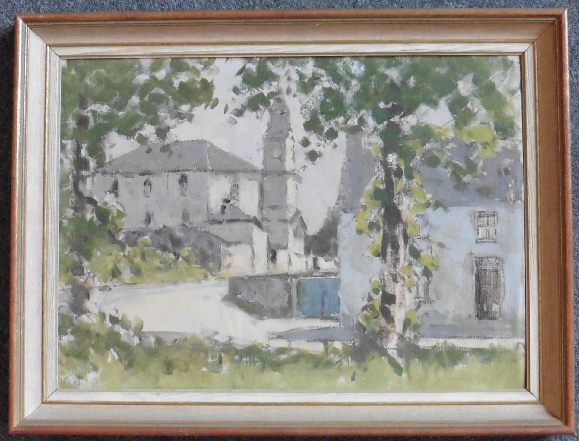 Harold Storey 1888-1965 Exhibited G.I, R.S.A oil on Paper Village Scene - Image 3 of 3