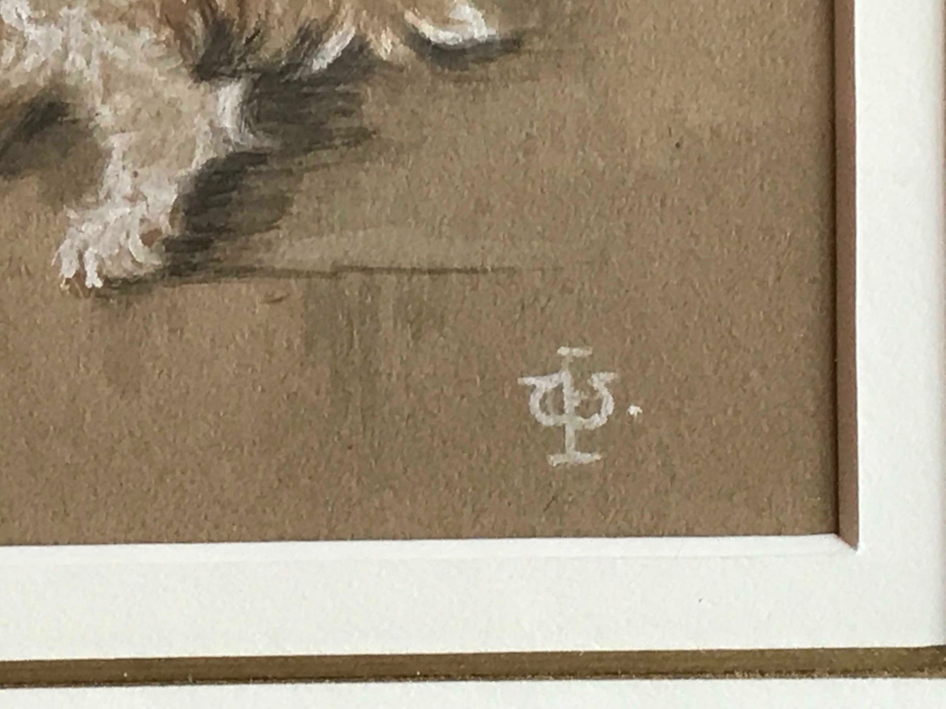 Monogramed Watercolour, Dog study - Image 2 of 3