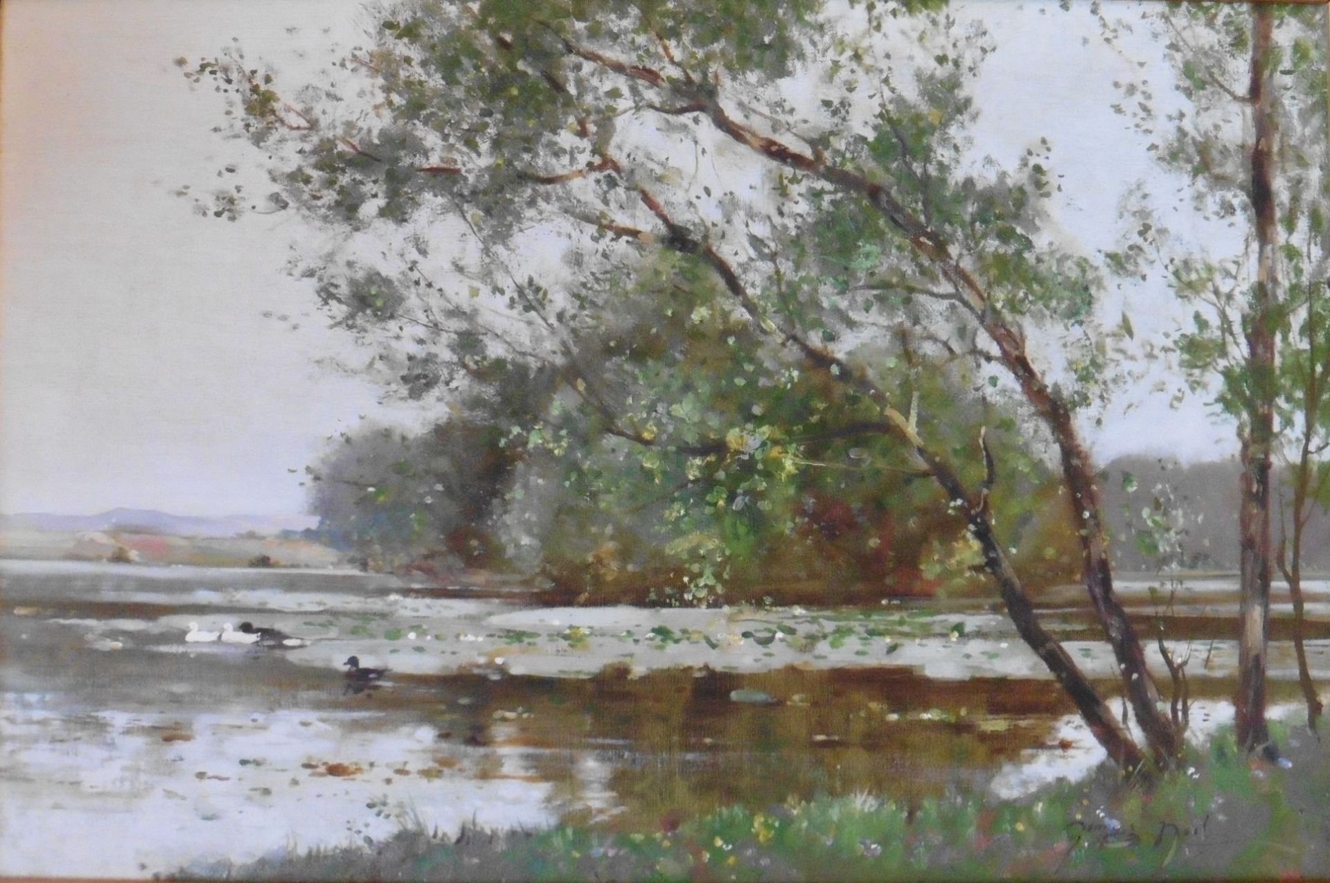 George Neil (Scottish 1888-1930) Oil on Canvas Duck pond