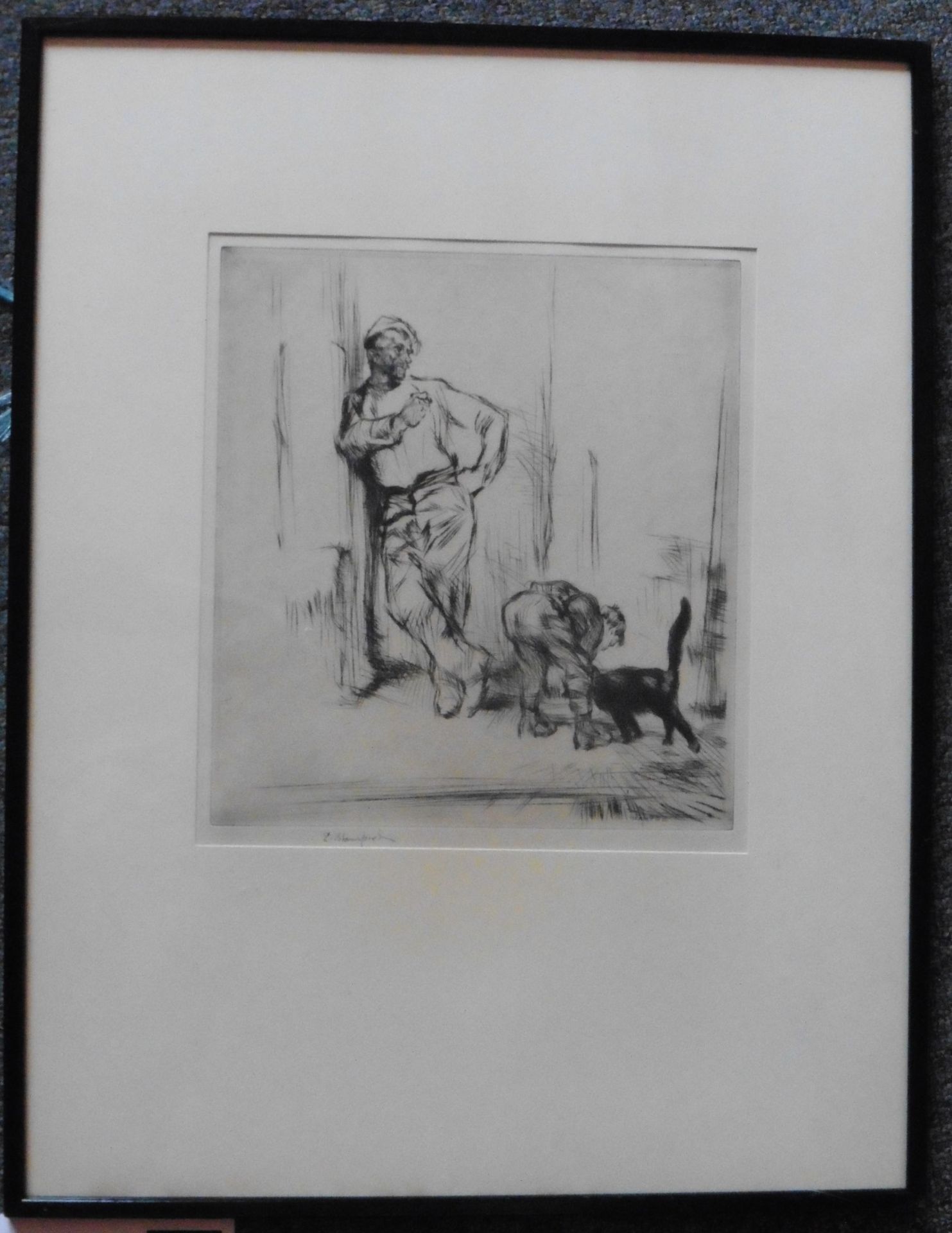 Edmund Blampied, RBA RE (1886-1966) signed Etching “Fishermans friend - Image 3 of 3