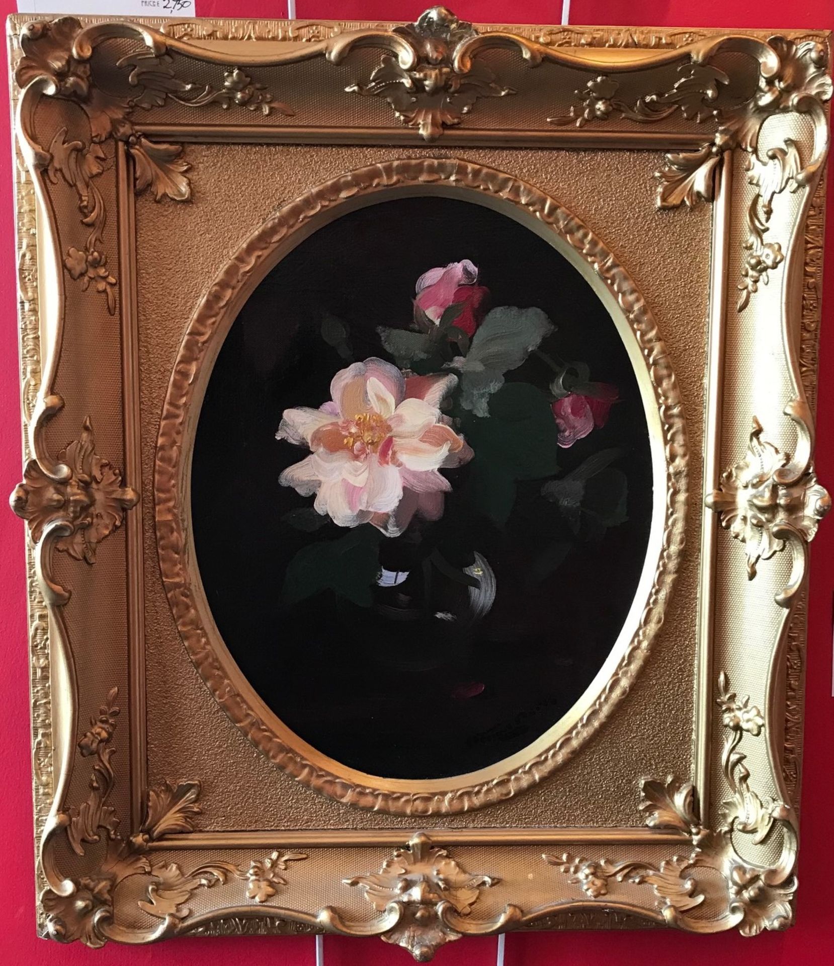 James Stuart Park 1862-1933, Oil on Canvas “Pink roses” - Image 2 of 3