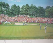 Arthur Weaver Signed print The Masters 1968 “Bob Goalby makes the final putt to win”