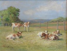 John Murray Thomson RSA RSW PSSA (1885-1974) Oil on canvas “Spring Calves