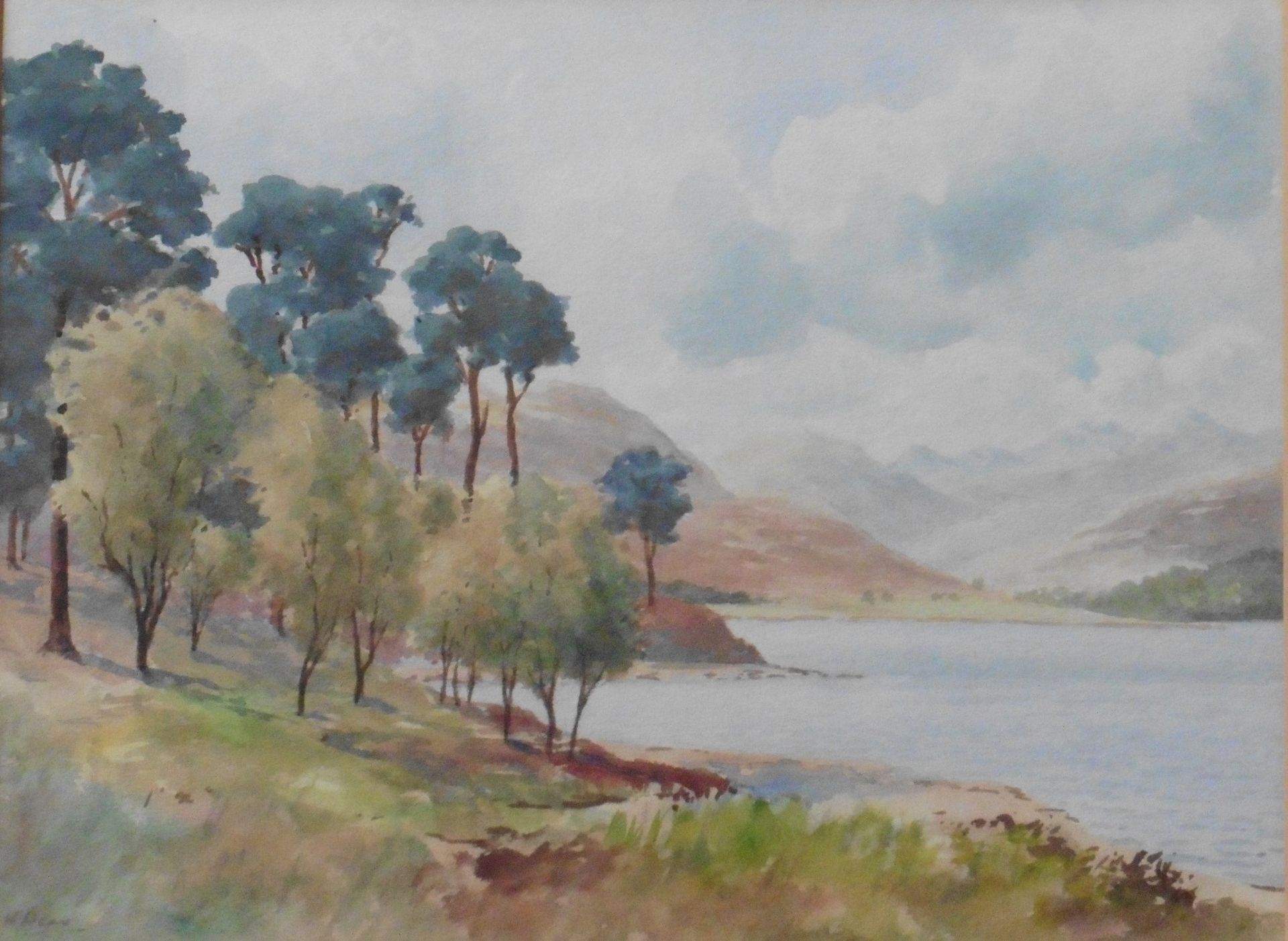 William Deas (20th century) signed Watercolour “Loch Tulla”