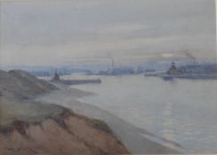 Tom Smith,FL 1914-1943, exhibited R.S.A, R.S.W signed Watercolour “Aberdeen harbour”