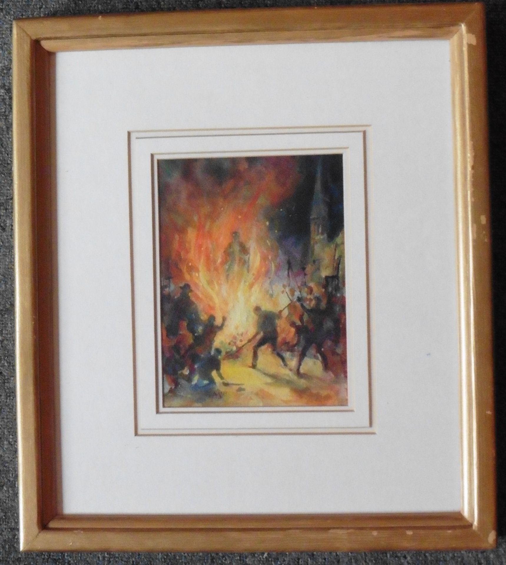 Alexander Muir (Dundee artist) Watercolour "bonfire night" - Image 4 of 4