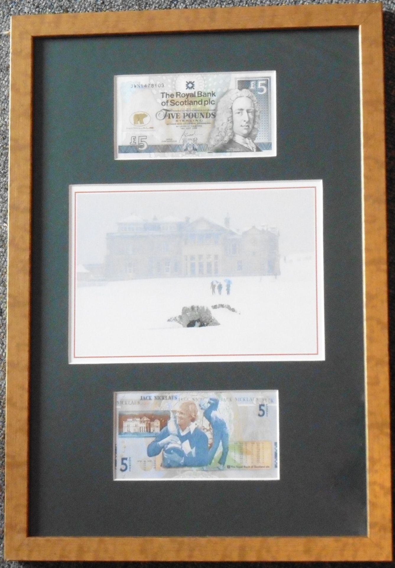 Jack Nicklaus Royal bank of Scotland framed £5 notes, Frame 18” x 12.5” - Image 2 of 4
