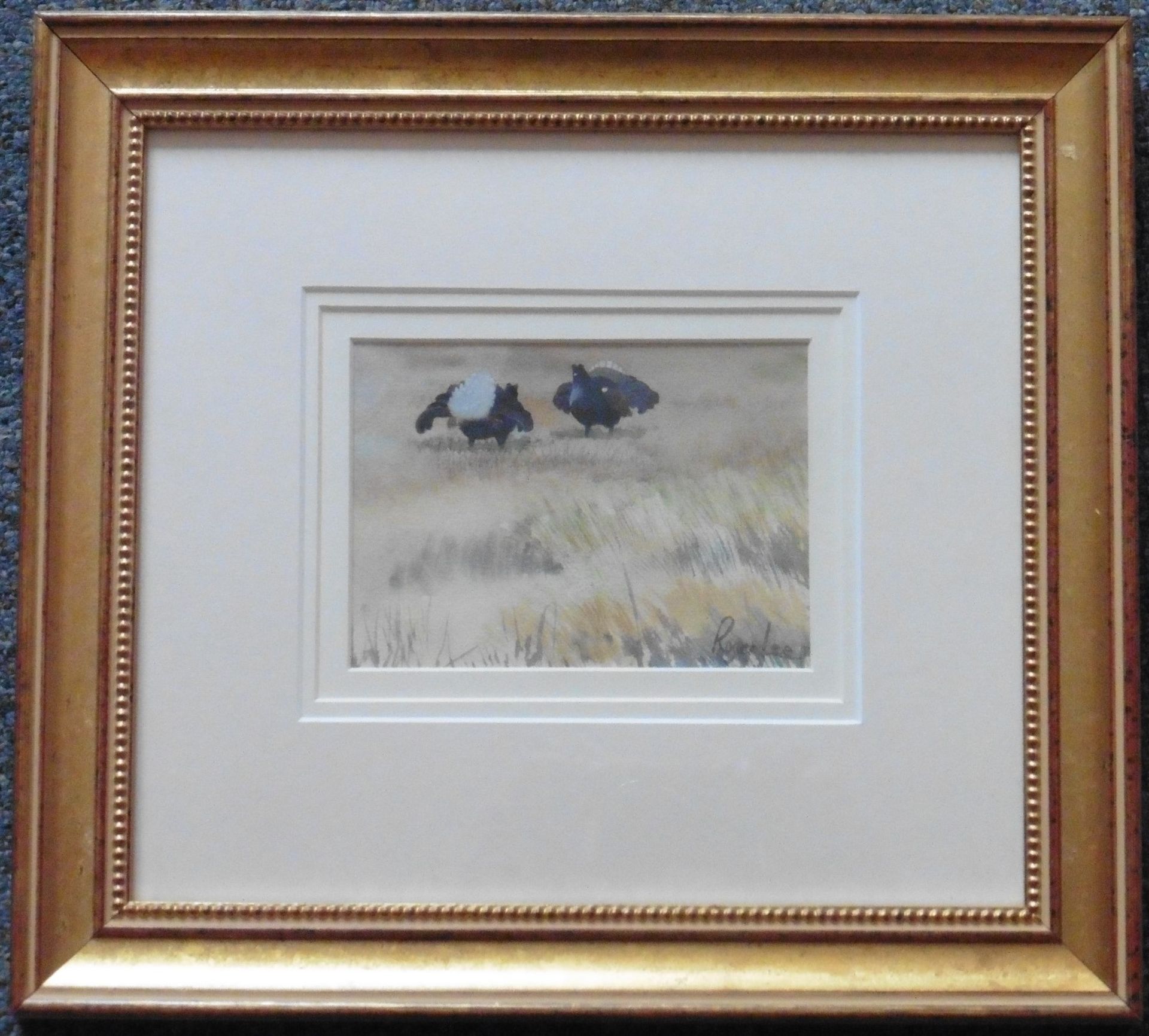 Roger Lee Exhibited R.S.W signed Watercolour “Black Grouse” - Image 2 of 3