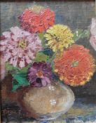 Anne Redpath OBE ARA (1895–1965) Oil on board Image “Chrysanthemums”