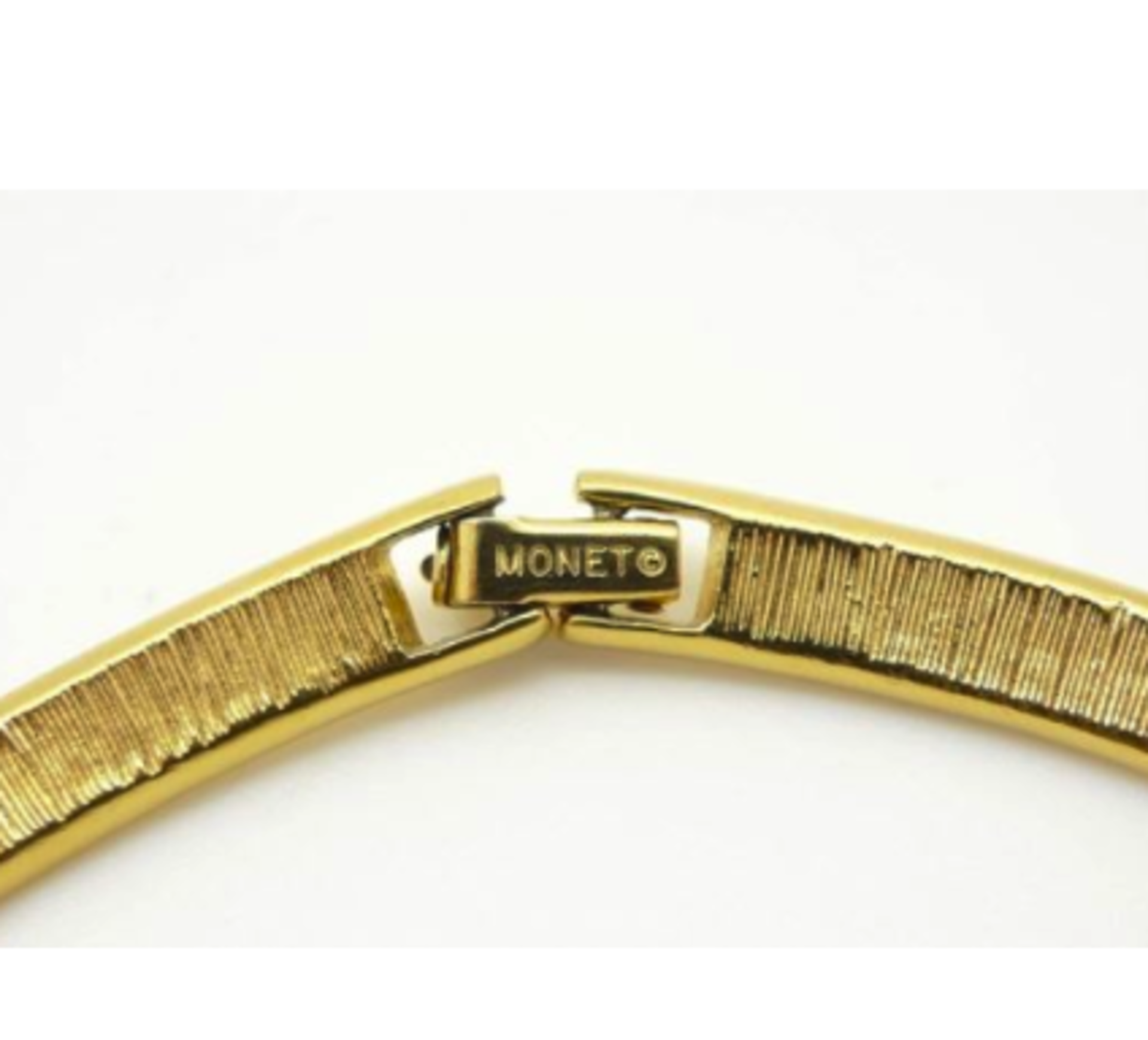 Vintage Monet Gold Tone And Diamante Choker - Image 4 of 4