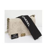 Chanel Distressed Suede Large Black Boy Bag