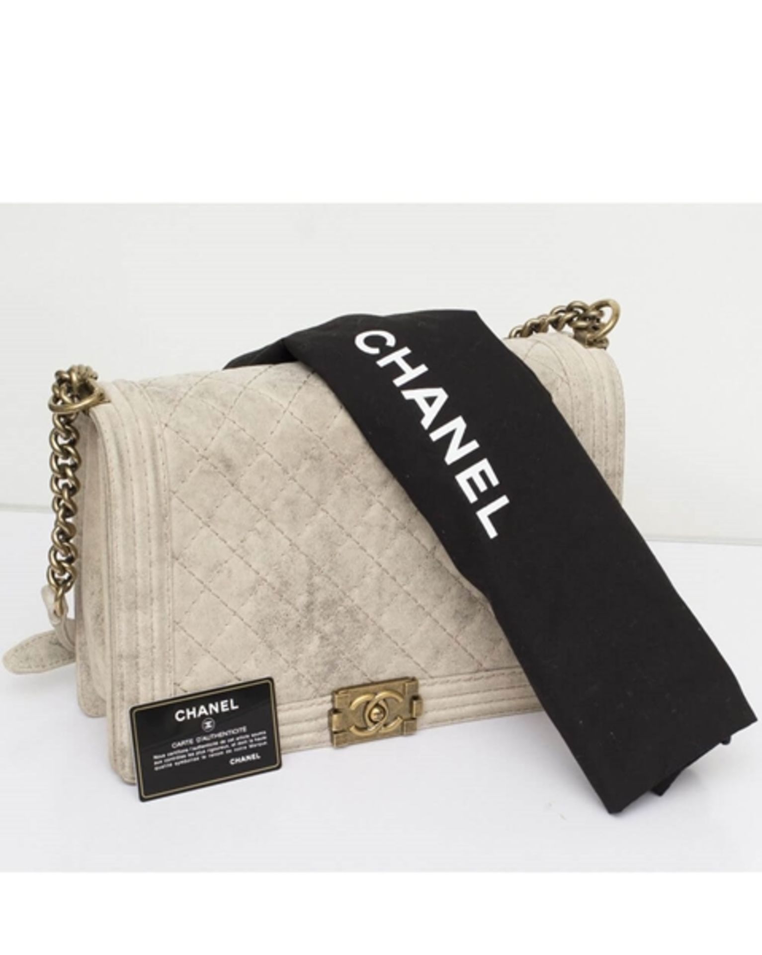 Chanel Distressed Suede Large Black Boy Bag