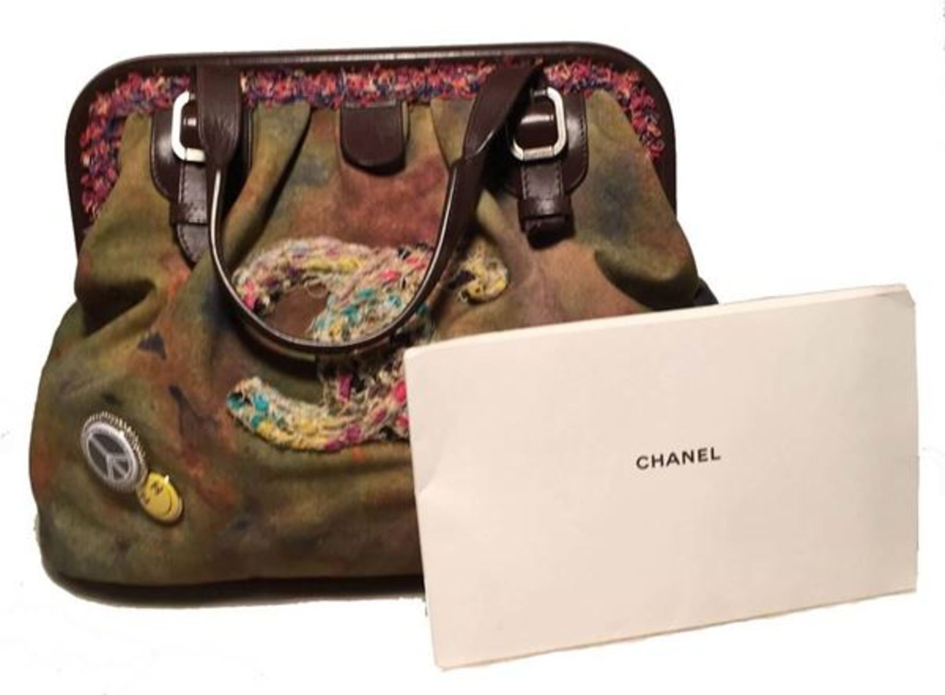 Chanel Runway Graffiti Stenciled On The Pavements Bowling Bag