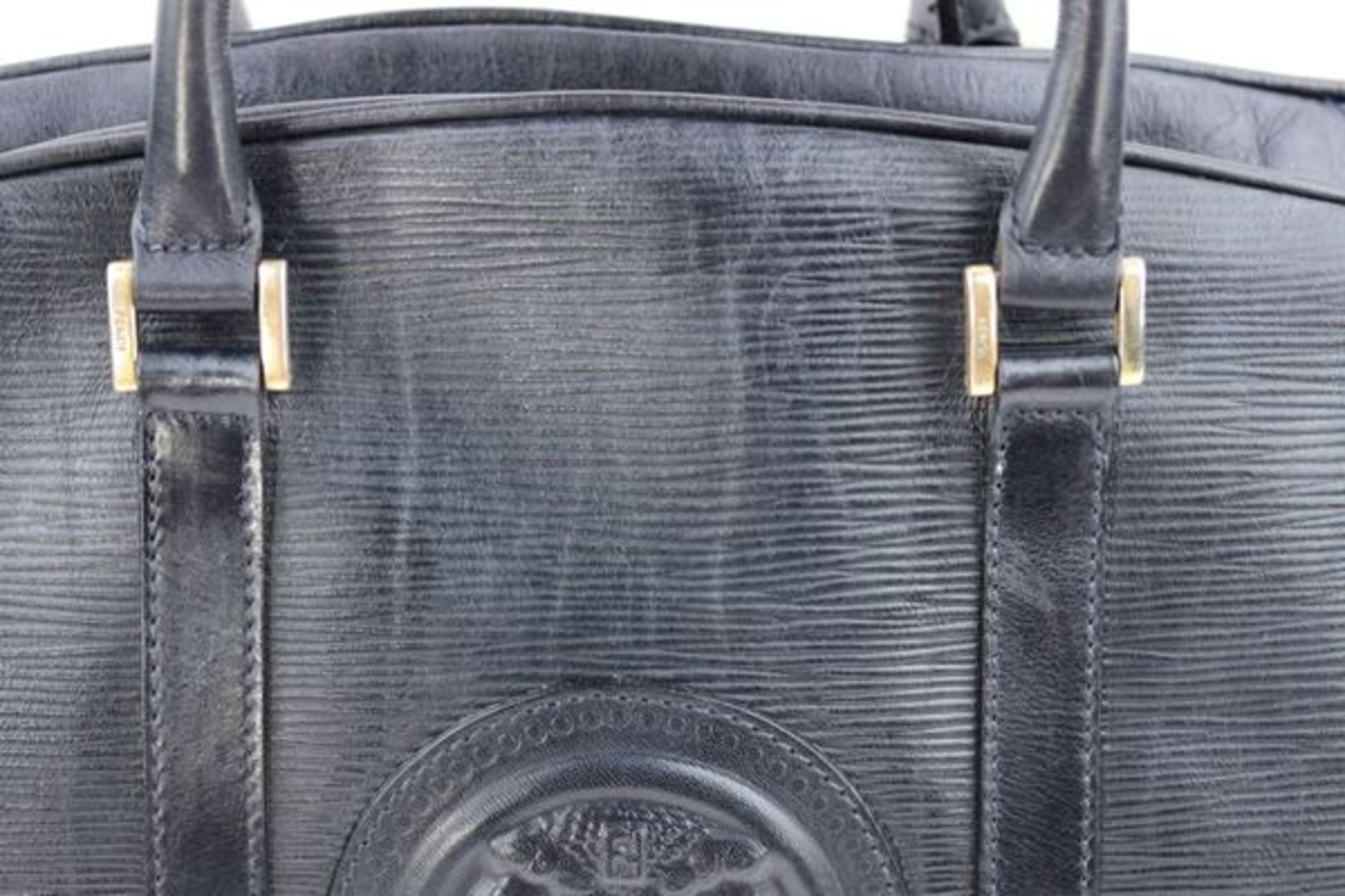 Fendi Leather Blue Vintage Top Handle Bag - Image 4 of 8