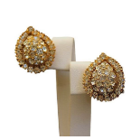 Christian Dior by Mitchel Maer Floral Indian Style Gold Earrings