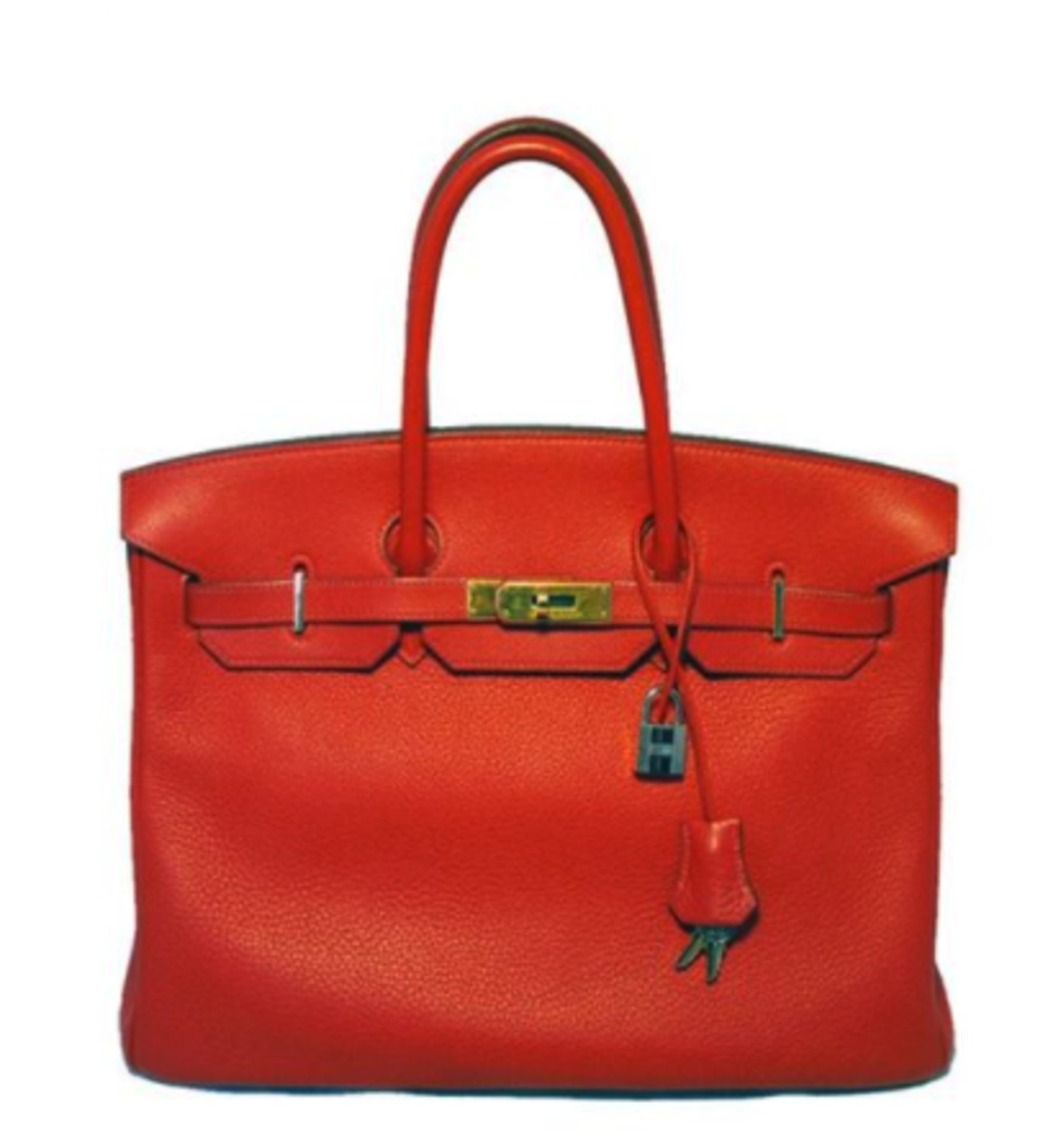 Hermes Rouge Vif 35cm Clemence Birkin Bag - Image 2 of 8