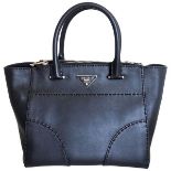 Prada Black Leather Shoulder Bag, A Pristine '2way City' Calf Leather Tote