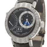 Harry Winston Premier Excenter Timezone Afterset Diamonds 41mm 18K White Gold - PRNATZ41WW001